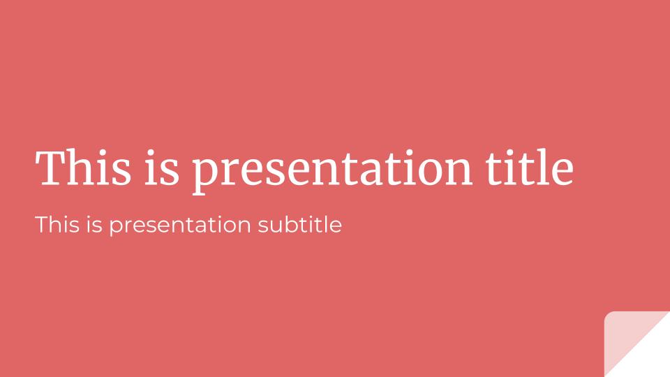 Simple presentation
